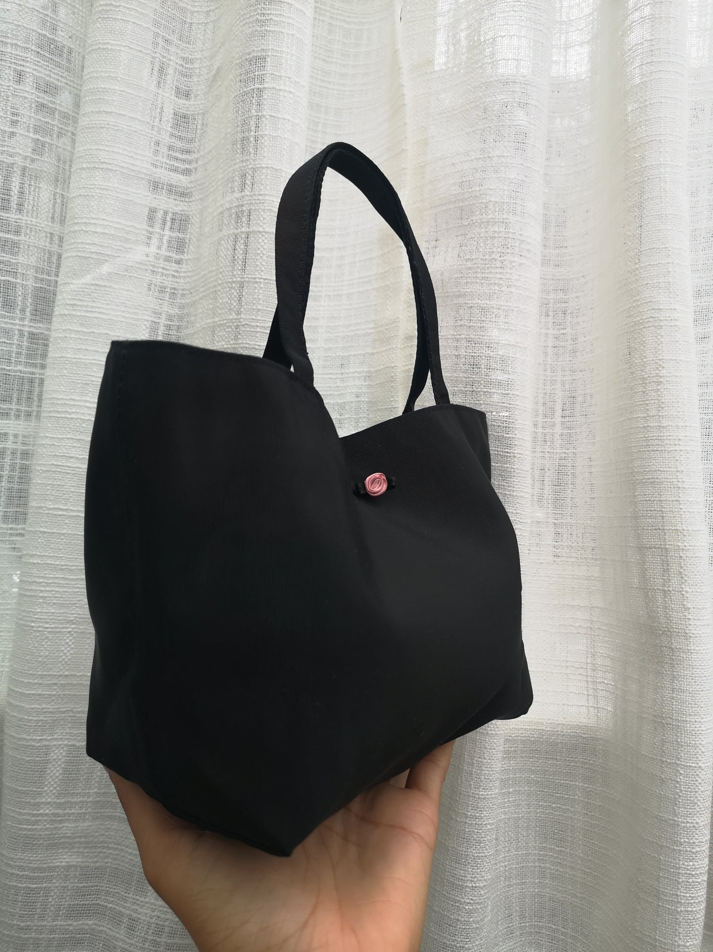 Melissa Mini Bag Black Satin & Vintage Satin Rose