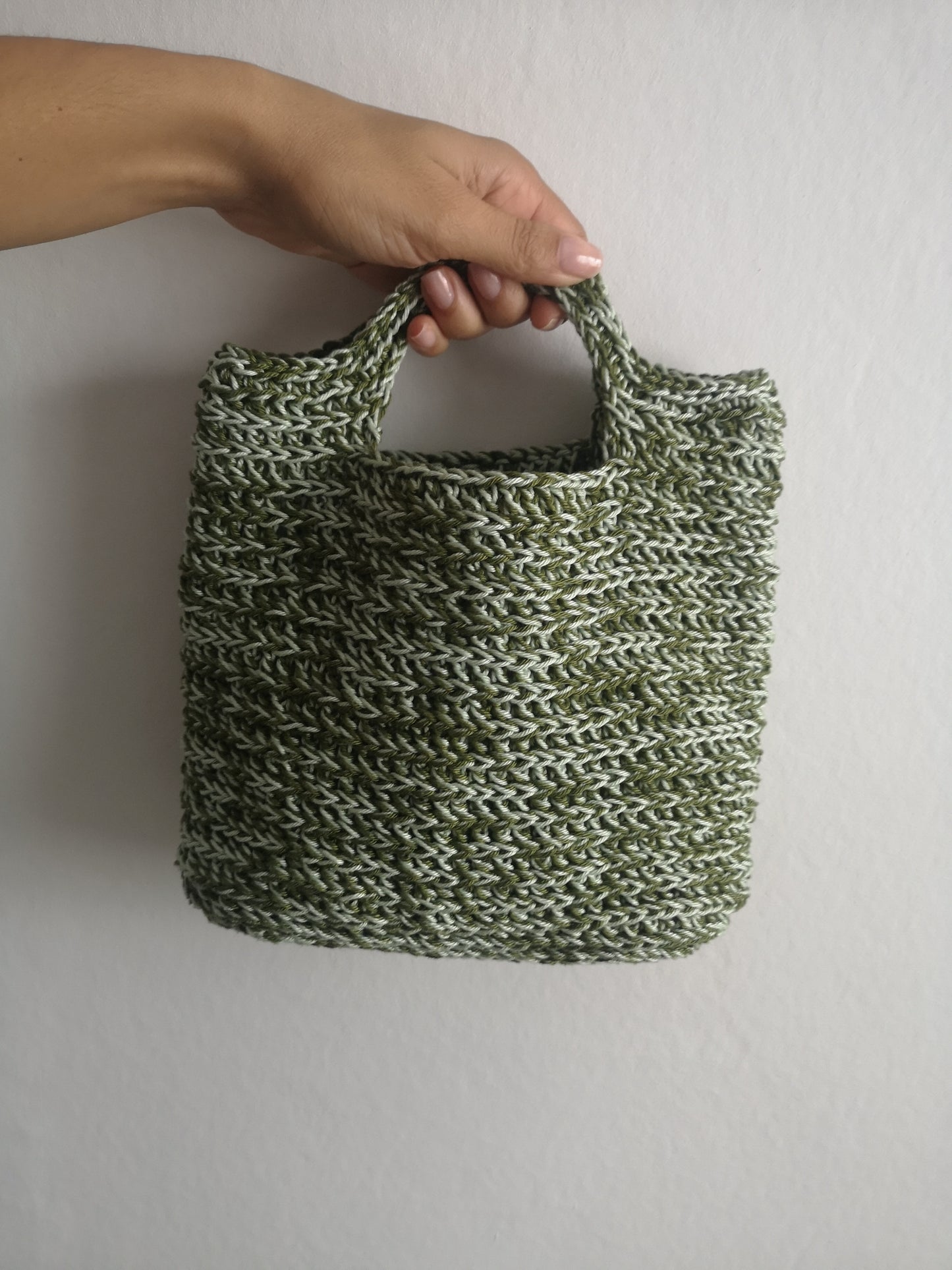 Fatima Mini Crochet Bag in Green Mix 100% Cotton