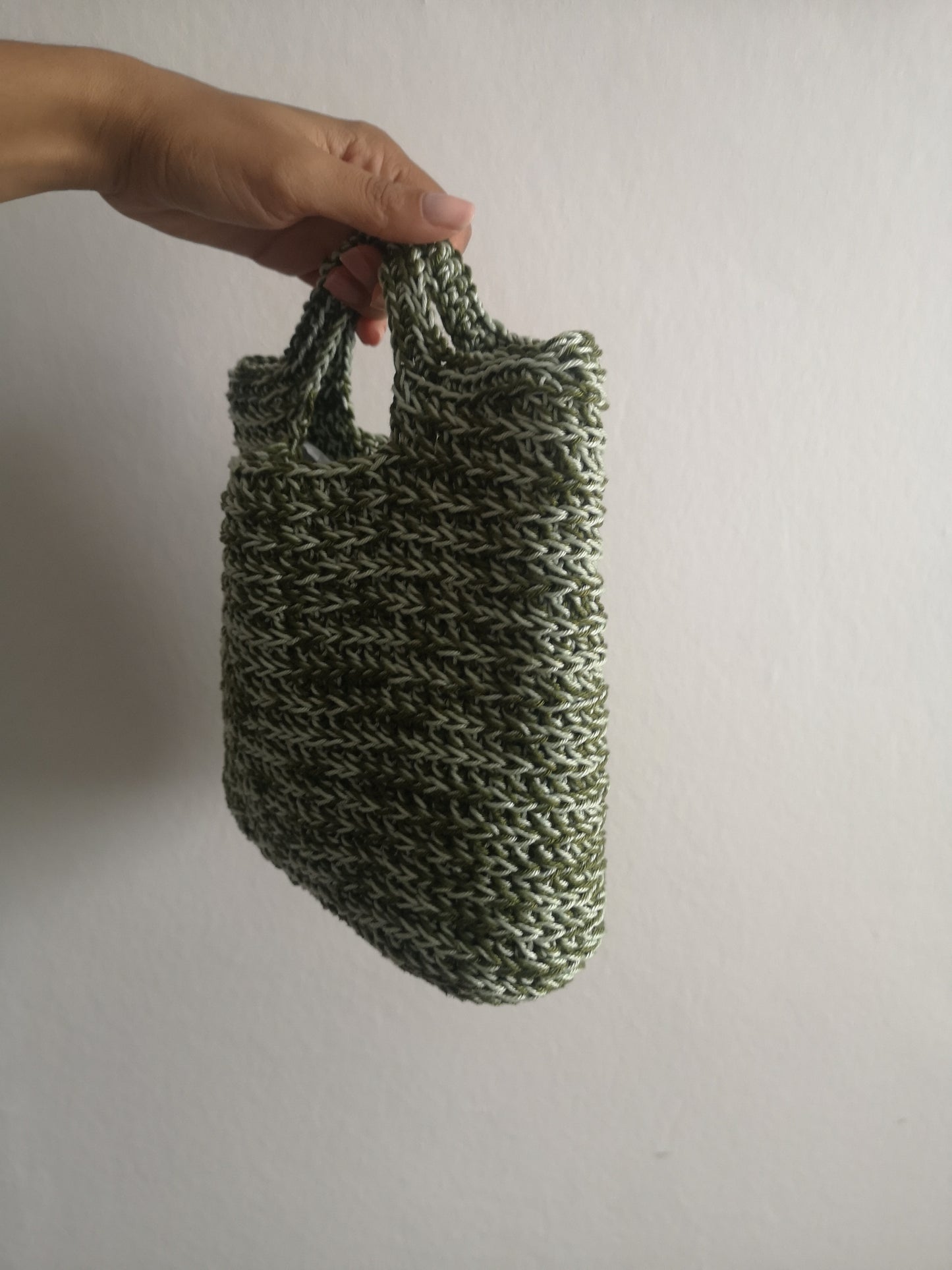 Fatima Mini Crochet Bag in Green Mix 100% Cotton