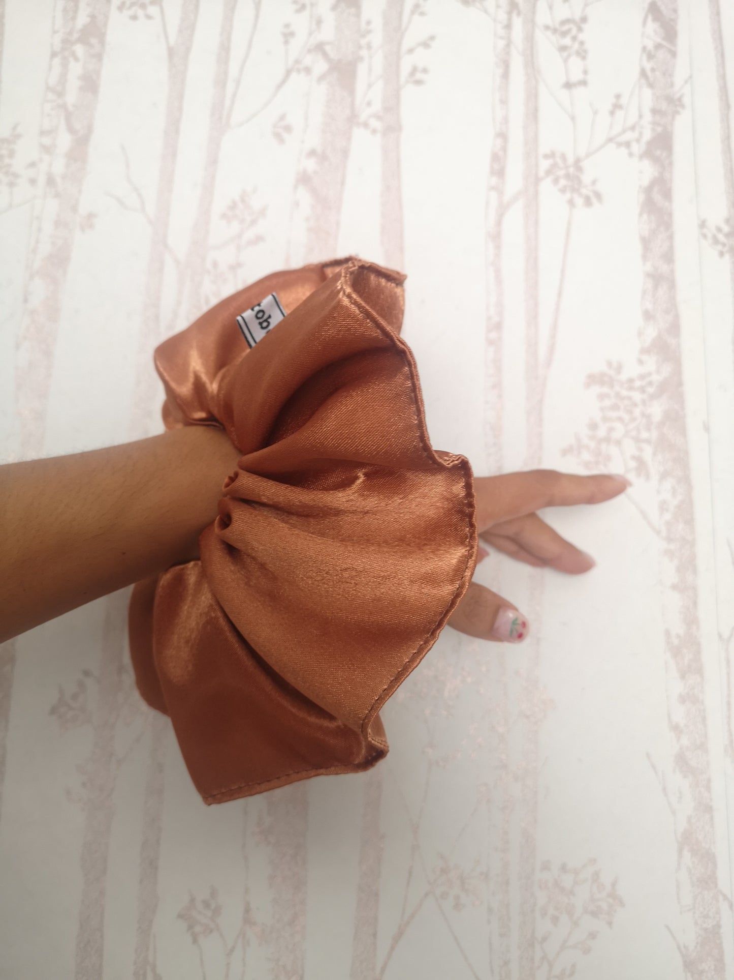 Ariana Scrunchie Burnt Orange Satin
