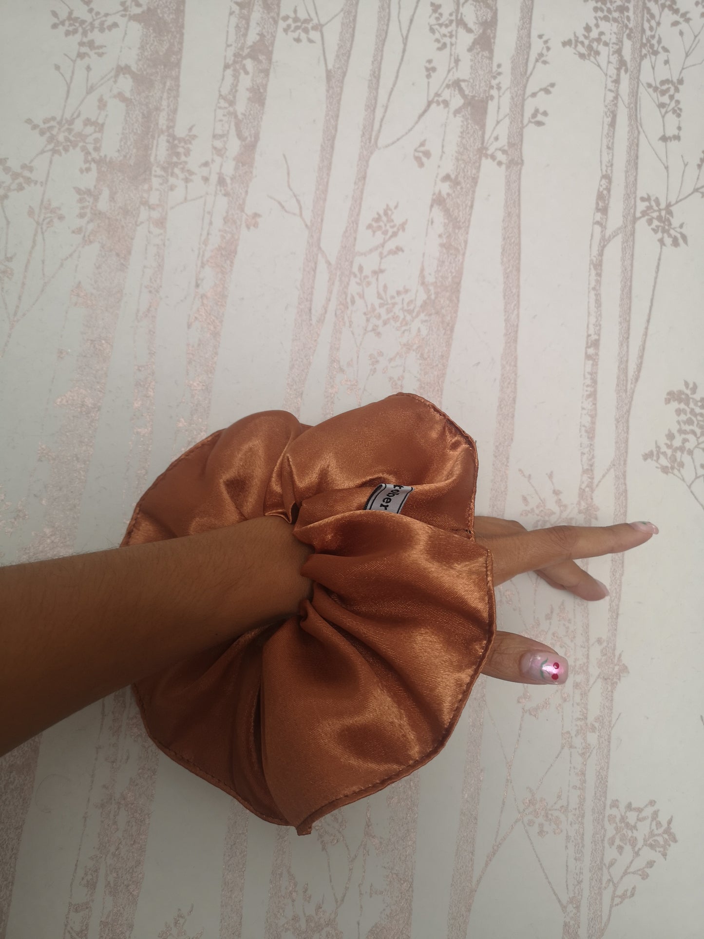 Ariana Scrunchie Burnt Orange Satin