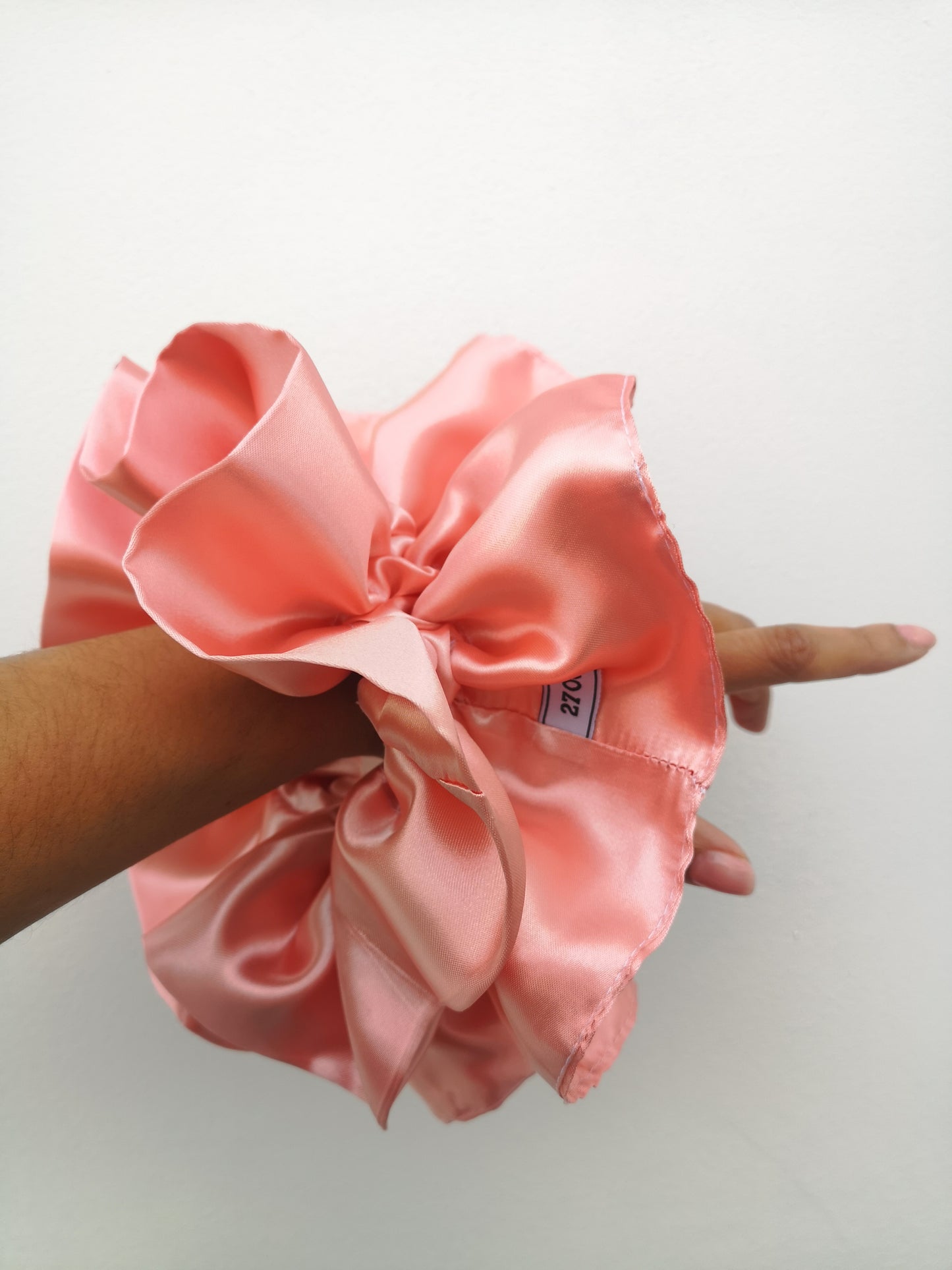 Sabrina Double Layer Blush Pink Satin Scrunchie