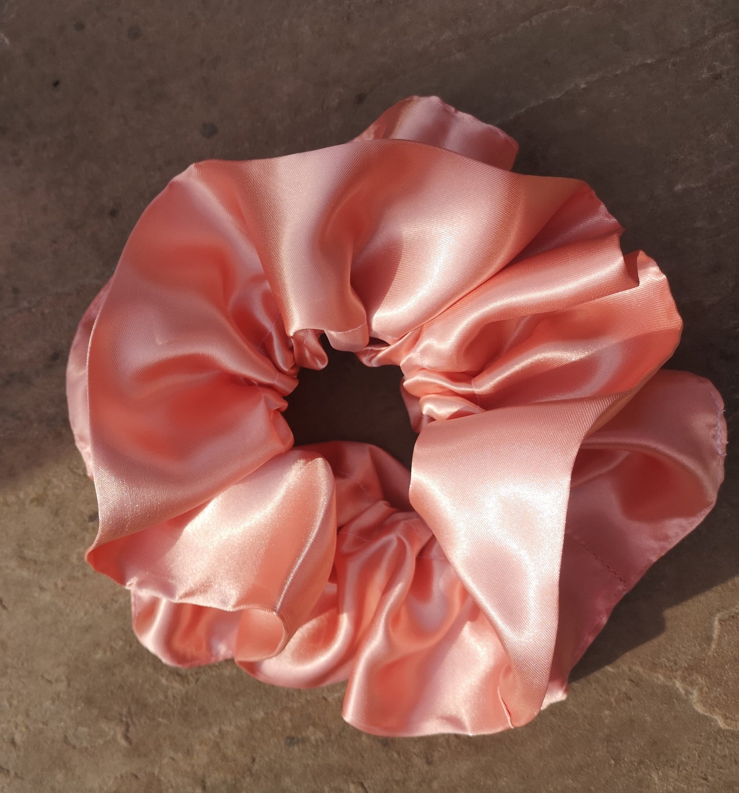 Sabrina Double Layer Blush Pink Satin Scrunchie