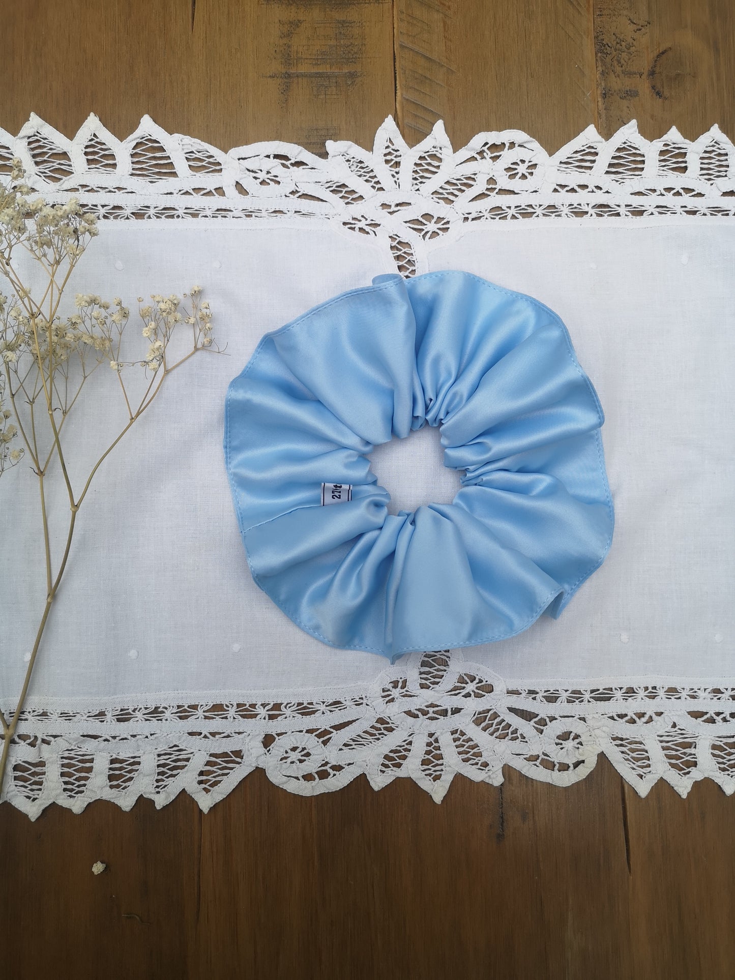 Ariana Scrunchie Baby Blue Satin
