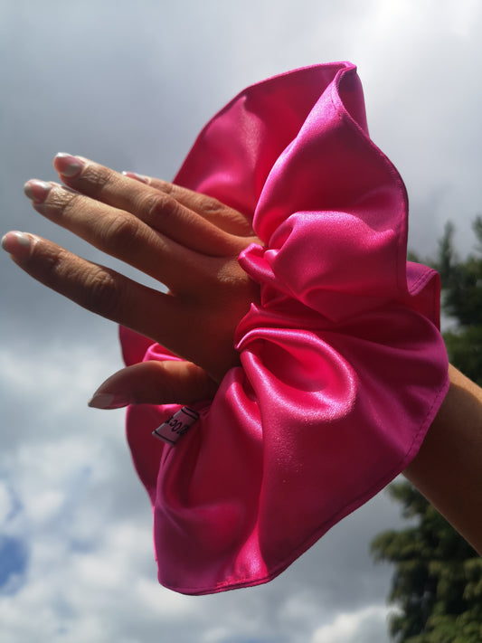 Ariana Scrunchie Hot Pink Satin