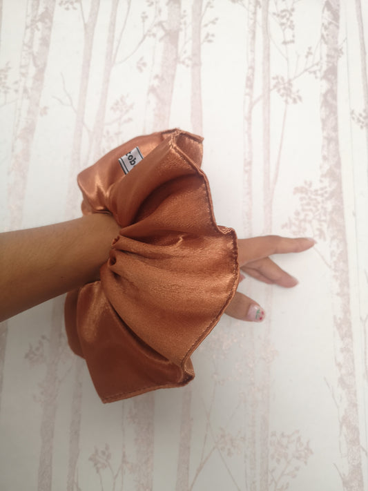 Ariana Scrunchie Burnt Orange Satin