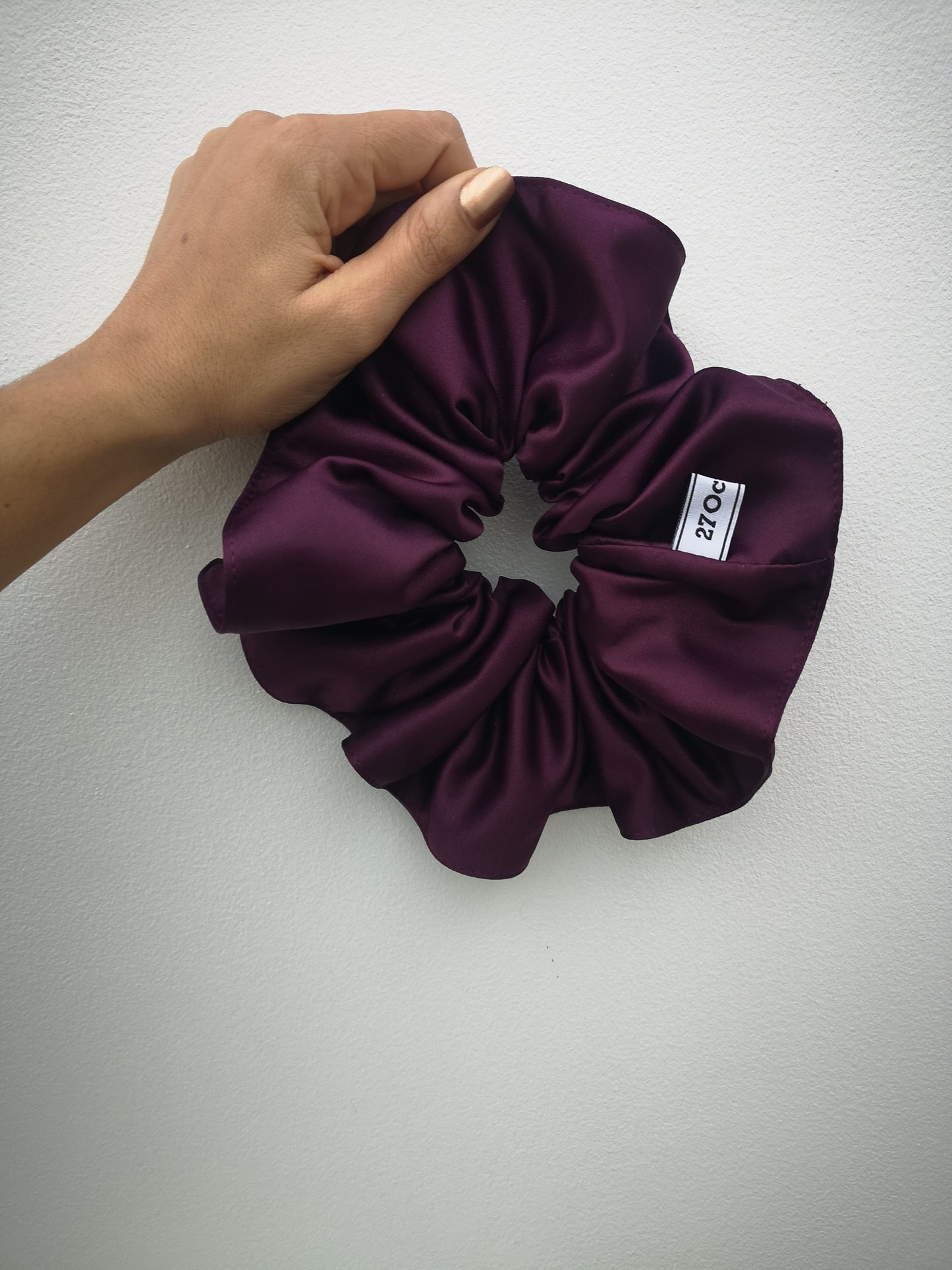 Ariana Scrunchie Aubergine Satin