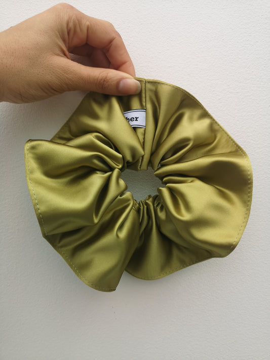 Ariana Scrunchie Pistachio Green Satin