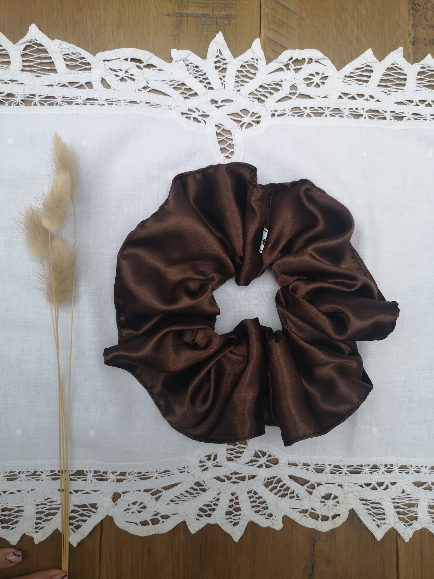 Ariana Scrunchie Chocolate Satin