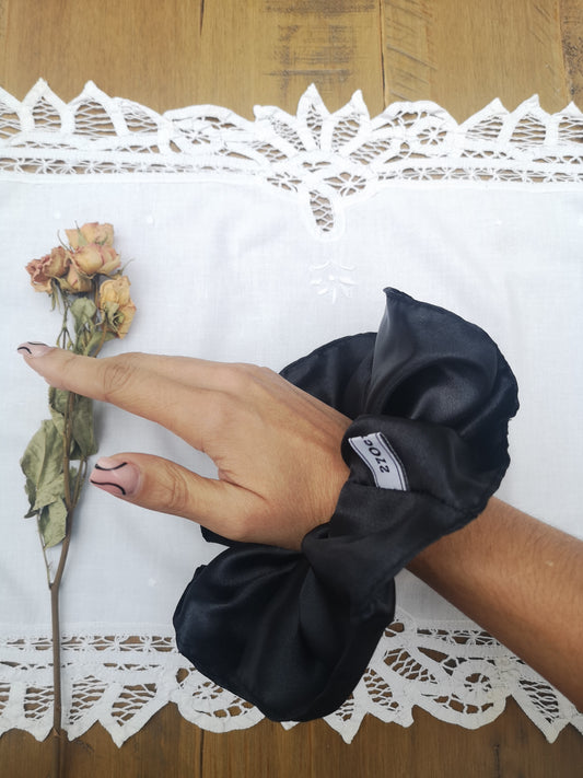 Ariana Srunchie Black Satin